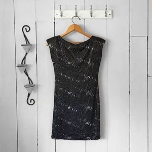 Allen B. Black Sparkle Cocktail Dress Size Small